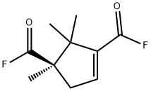 3-Cyclopentene-1,3-dicarbonyl difluoride, 1,2,2-trimethyl-, (1R)- (9CI) Struktur