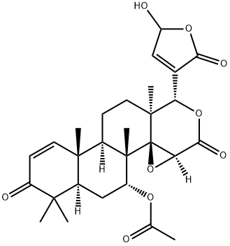 (17aα,13α)-7α-Acetoxy-14β,15β-epoxy-4,4,8-trimethyl-3,16-dioxo-D-homo-17aα-(2,5-dihydro-5-hydroxy-2-oxofuran-3-yl)-17-oxa-5α-androst-1-ene Struktur