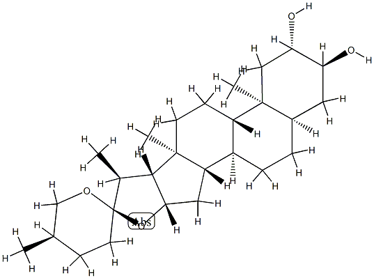 (25R)-5β-Spirostane-2β,3α-diol Struktur