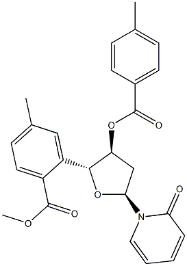 1-[3-O,5-O-Bis(4-methylbenzoyl)-2-deoxy-α-D-erythro-pentofuranosyl]-2(1H)-pyridinone Struktur