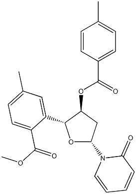 1-[3-O,5-O-Bis(4-methylbenzoyl)-2-deoxy-β-D-erythro-pentofuranosyl]-2(1H)-pyridinone Struktur