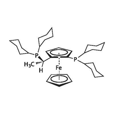 (S)-1-[(R)-2-(DICYCLOHEXYLPHOSPHINO)-FERROCENYL]ETHYLDICYCLOHEXYLPHOSPHINE Struktur