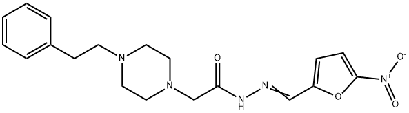 N'-[(5-Nitrofuran-2-yl)methylene]-4-phenethyl-1-piperazineacetic acid hydrazide Struktur