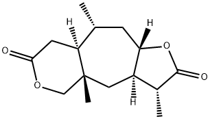 (3R)-3aα,4a,5,8,8aα,9,10,10aβ-Octahydro-3,4aβ,9α-trimethylfuro[2',3':5,6]cyclohepta[1,2-c]pyran-2,7(3H,4H)-dione Struktur