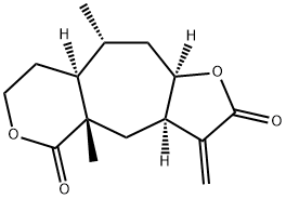 (3aR)-3,3aα,4,4a,7,8,8aα,9,10,10aα-Decahydro-4aβ,9α-dimethyl-3-methylenefuro[2',3':5,6]cyclohepta[1,2-c]pyran-2,5-dione Struktur