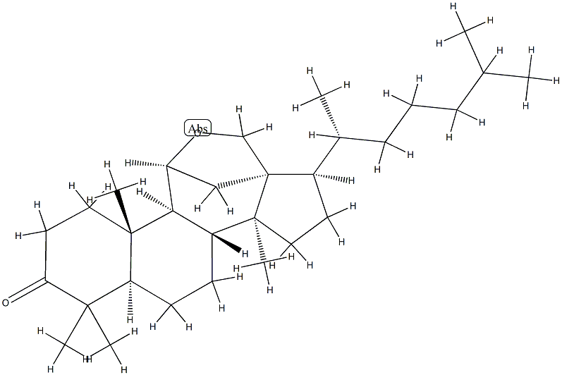 11β,18-Epoxylanostan-3-one Struktur