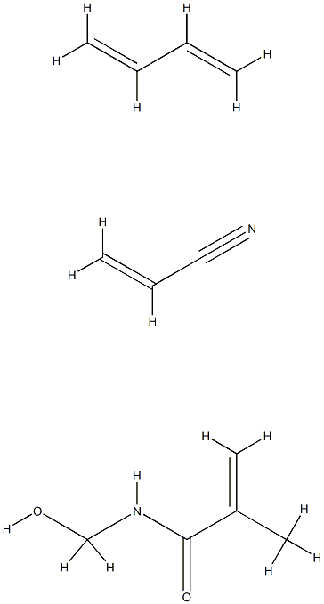 2-Propenamide, N-(hydroxymethyl)-2-methyl-, polymer with 1,3-butadiene and 2-propenenitrile Struktur