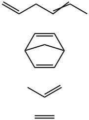 Bicyclo[2.2.1]hepta-2,5-diene, polymer with ethene, 1,4-hexadiene and 1-propene Struktur