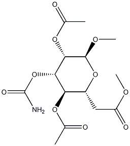 Methyl α-D-mannopyranoside 2,4,6-triacetate 3-carbamate Struktur