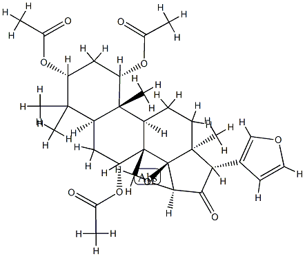 (13α,17α)-1α,3α,7α-Triacetoxy-14β,15β:21,23-diepoxy-4,4,8-trimethyl-24-nor-5α-chola-20,22-dien-16-one Struktur