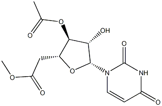 1-(3-O,5-O-Diacetyl-β-D-arabinofuranosyl)uracil Struktur