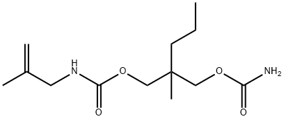 2-(Carbamoyloxymethyl)-2-methylpentyl=2-methyl-2-propenylcarbamate Struktur