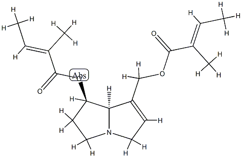 (E)-2-Methyl-2-butenoic acid (1R)-2,3,5,7aβ-tetrahydro-7-[[[(E)-2-methyl-1-oxo-2-butenyl]oxy]methyl]-1H-pyrrolizin-1α-yl ester Struktur