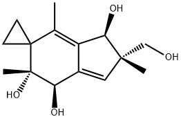 (2'S)-2',3',6',7'-Tetrahydro-2'β-(hydroxymethyl)-2',4',6'-trimethylspiro[cyclopropane-1,5'-[5H]indene]-3'α,6'β,7'α-triol Struktur