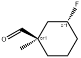 Cyclohexanecarboxaldehyde, 3-fluoro-1-methyl-, (1R,3R)-rel- (9CI) Struktur