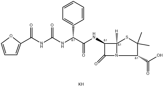 (2S,5β)-6α-[[(S)-[[[(2-Furanylcarbonyl)amino]carbonyl]amino]phenylacetyl]amino]-3,3-dimethyl-7-oxo-4-thia-1-azabicyclo[3.2.0]heptane-2β-carboxylic acid potassium salt Struktur