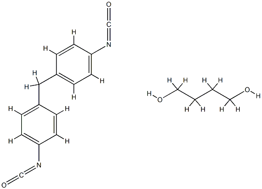 1,4-Butanediol, polymer with 1,1'-methylenebis(4-isocyanatobenzene) (9CI) Struktur