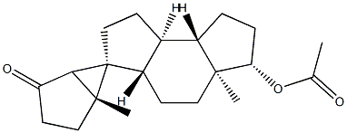 (5R)-17β-Acetyloxy-4,10:5,9-dicyclo-9,10-secoandrostan-3-one Struktur