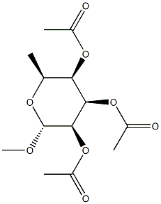 Methyl 2-O,3-O,4-O-triacetyl-6-deoxy-α-L-talopyranoside Struktur