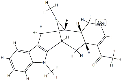 1α,3α-[Methylene(5-acetyl-3,4-dihydro-2H-pyran-4β,3β-diyl)]-2,9-dimethyl-1,2,3,4-tetrahydro-β-carboline Struktur