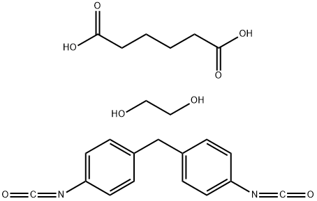 Hexanedioic acid, polymer with 1,2-ethanediol and 1,1-methylenebis4-isocyanatobenzene Struktur