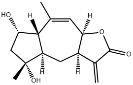 (3aR)-3aα,4,4aα,5,6,7,7aβ,9aα-Octahydro-5α,7α-dihydroxy-5,8-dimethyl-3-methyleneazuleno[6,5-b]furan-2(3H)-one Struktur