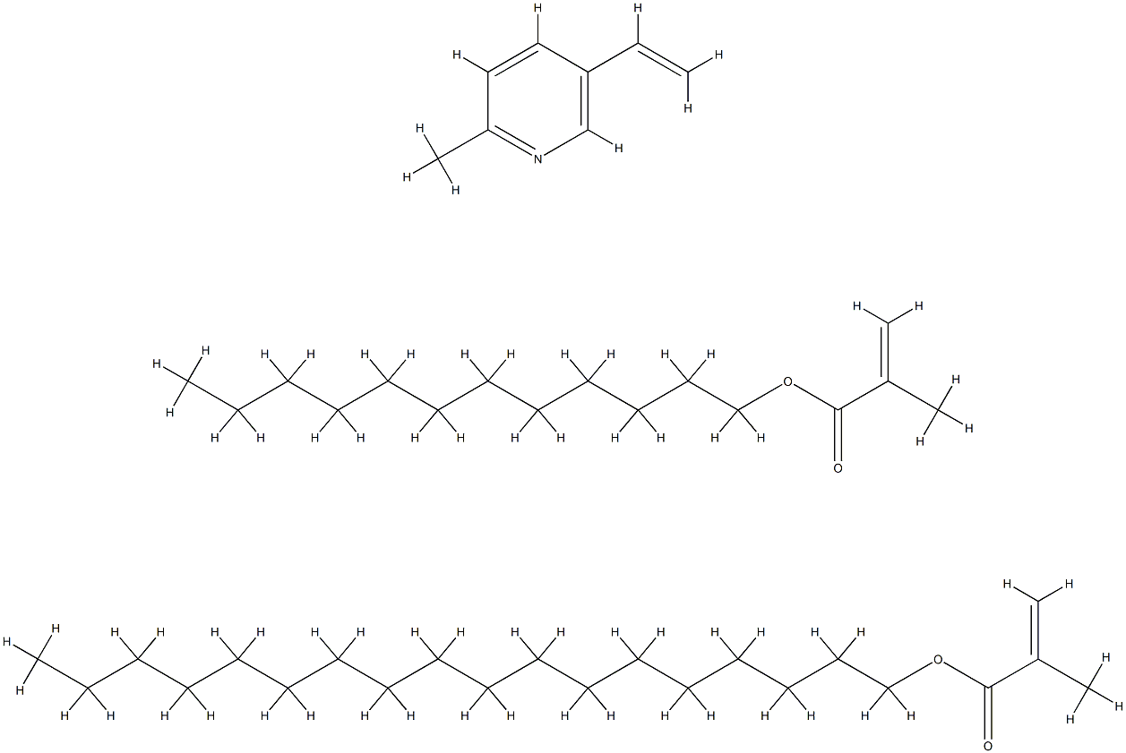 2-Propenoic acid, 2-methyl-, dodecyl ester, polymer with 5-ethenyl-2-methylpyridine and octadecyl 2-methyl-2-propenoate Struktur