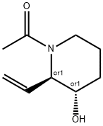 3-Piperidinol, 1-acetyl-2-ethenyl-, (2R,3S)-rel- (9CI) Struktur