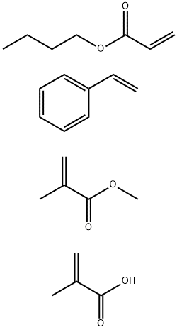 2-Propenoic acid, 2-methyl-, polymer with butyl 2-propenoate, ethenylbenzene and methyl 2-methyl-2-propenoate Struktur