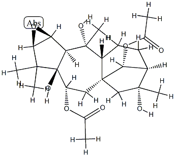 (14R)-6β,14-Diacetoxy-2β,3β-epoxygrayanotoxane-5,10,16-triol Struktur