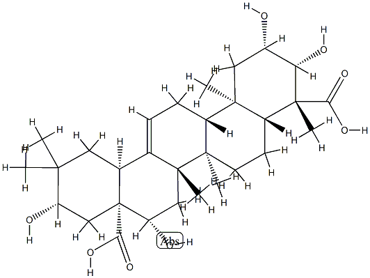 (4R)-2β,3β,16β,21β-Tetrahydroxyolean-12-ene-24,28-dioic acid Struktur