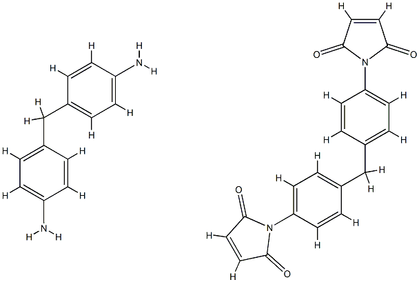 1H-Pyrrole-2,5-dione, 1,1-(methylenedi-4,1-phenylene)bis-, polymer with 4,4-methylenebisbenzenamine Struktur