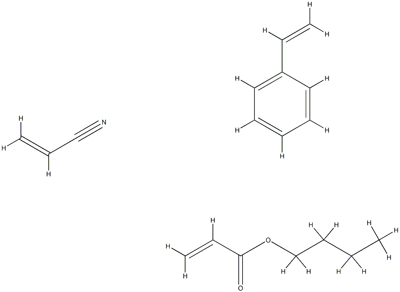 2-Propenoic acid, butyl ester, polymer with ethenylbenzene and 2-propenenitrile Struktur