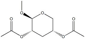 Methyl 2-O,4-O-diacetyl-3-deoxy-β-L-erythro-pentopyranoside Struktur