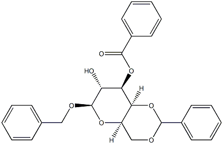 Benzyl 3-O-benzoyl-4-O,6-O-benzylidene-β-D-galactopyranoside Struktur