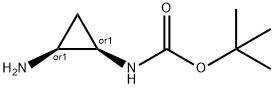 Carbamic acid, [(1R,2S)-2-aminocyclopropyl]-, 1,1-dimethylethyl ester, rel- Struktur