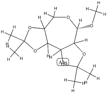 methyl 2,3-4,5-di-O-isopropylidine-glucoseptanoside Struktur