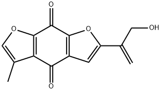 5-Methyl-2-[1-(hydroxymethyl)ethenyl]benzo[1,2-b:5,4-b']difuran-4,8-dione Struktur