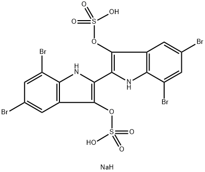 disodium 5,5',7,7'-tetrabromo[2,2'-bi-1H-indole]-3,3'-diyl disulphate Struktur