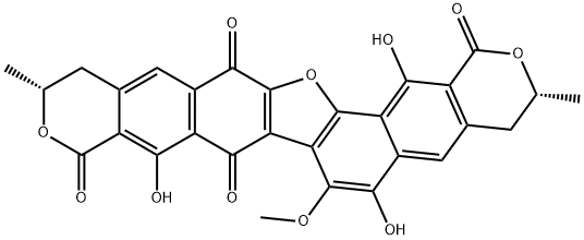 (3R)-3,4,12,13-Tetrahydro-6,9,17-trihydroxy-7-methoxy-3α,12α-dimethyl-1H,8H-furo[2'',3'':6,7:4'',5'':7',8']dinaphtho[2,3-c:2',3'-c']dipyran-1,8,10,15-tetrone Struktur