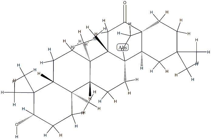 13,28-Epoxy-3β-hydroxyoleanan-16-one Struktur