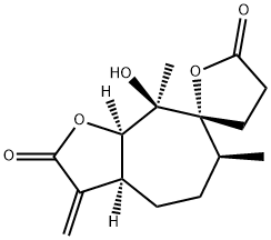 (3aS,7R,8aβ)-3aβ,4,5,6,8,8a,3',4'-Octahydro-8α-hydroxy-6α,8-dimethyl-3-methylenespiro[7H-cyclohepta[b]furan-7,2'(5'H)-furan]-2,5'(3H)-dione Struktur