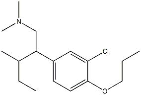 3-Chloro-N,N-dimethyl-β-(1-methylpropyl)-4-propoxybenzeneethanamine Struktur