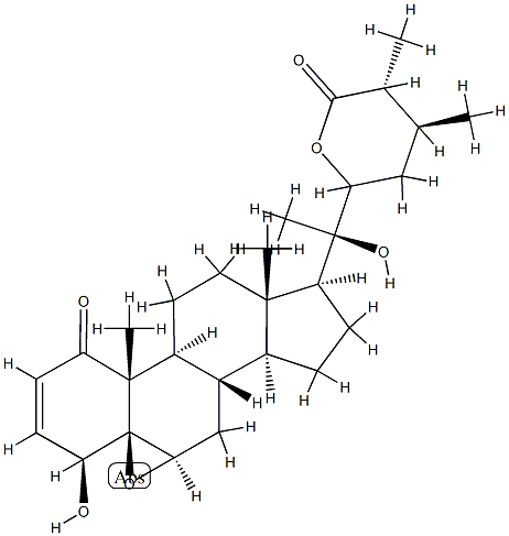 (20R,25R)-5,6β-エポキシ-4β,20,22-トリヒドロキシ-1-オキソ-5β-エルゴスタ-2-エン-26-酸δ-ラクトン 化學(xué)構(gòu)造式