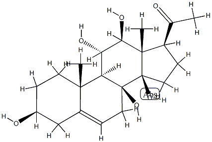 3β,8β,11α,12β,14β-Pentahydroxypregn-5-en-20-one Struktur