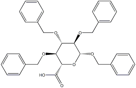 Benzyl 2-O,3-O,4-O-tribenzyl-β-D-glucopyranosiduronic acid Struktur