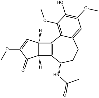 (7S)-7α-Acetylamino-6,7,7bα,10aα-tetrahydro-2-hydroxy-1,3,9-trimethoxybenzo[a]cyclopenta[3,4]cyclobuta[1,2-c]cyclohepten-8(5H)-one Struktur