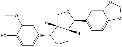 4-[(1S,3aα,6aα)-4α-(1,3-Benzodioxol-5-yl)tetrahydro-1H,3H-furo[3,4-c]furan-1β-yl]-2-methoxyphenol Struktur