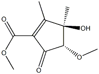 1-Cyclopentene-1-carboxylic acid, 3-hydroxy-4-methoxy-2,3-dimethyl-5-oxo-, methyl ester, (3R,4S)-rel- (9CI) Struktur