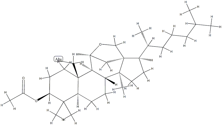 11β,18-Epoxy-19-iodo-5α-lanostan-3β-ol acetate Struktur